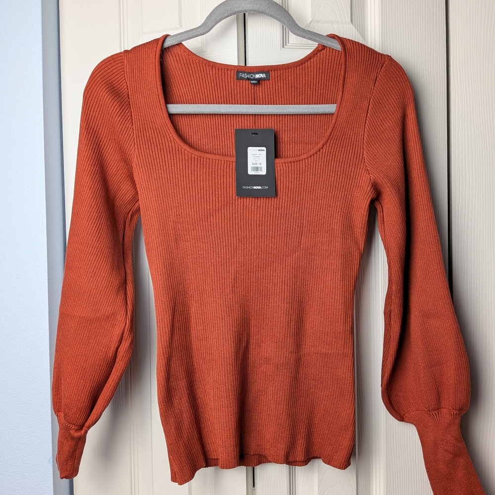 Fashion Nova Rust Knit Sweater